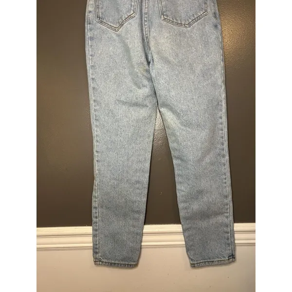 Bongo Jeans Juniors 5 Blue Light Wash High Rise Mom Denim Made In USA Vintage - Image 7