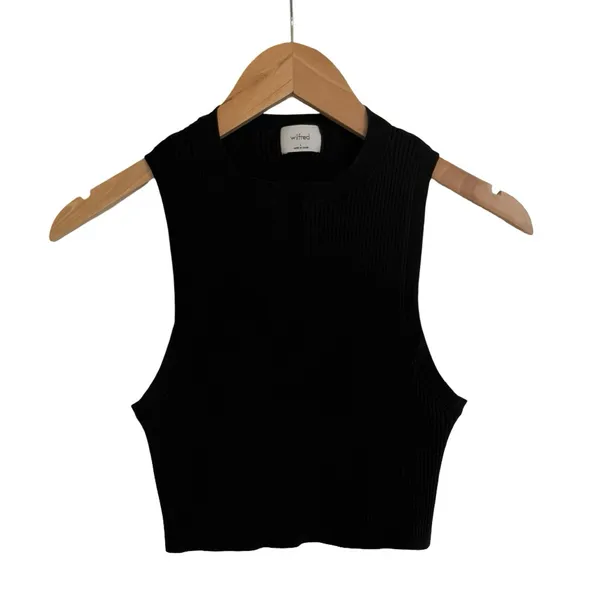 Wilfred Aritzia Black Ribbed Tank Top Size Large L‎ - Image 4