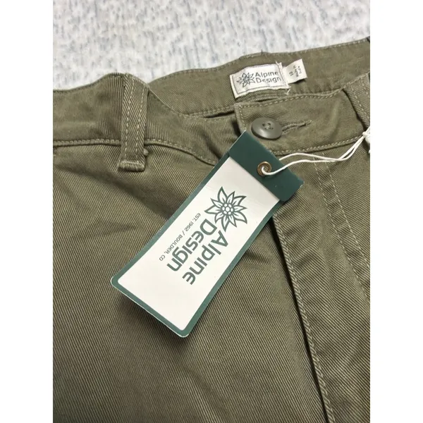 Alpine Design Womens Barrel Pant Vintage Olive High Rise 10 Relaxed Cropped NWT. - Image 3