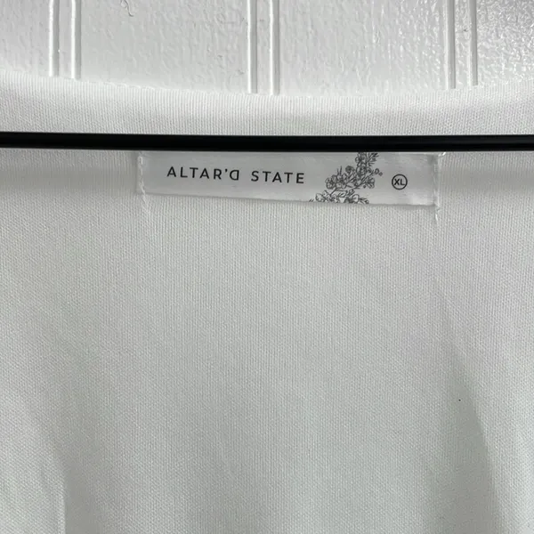 ALTAR’D STATE Briana Eyelet Puff Sleeve Sweetheart Mini Dress in White Size XL - Image 12