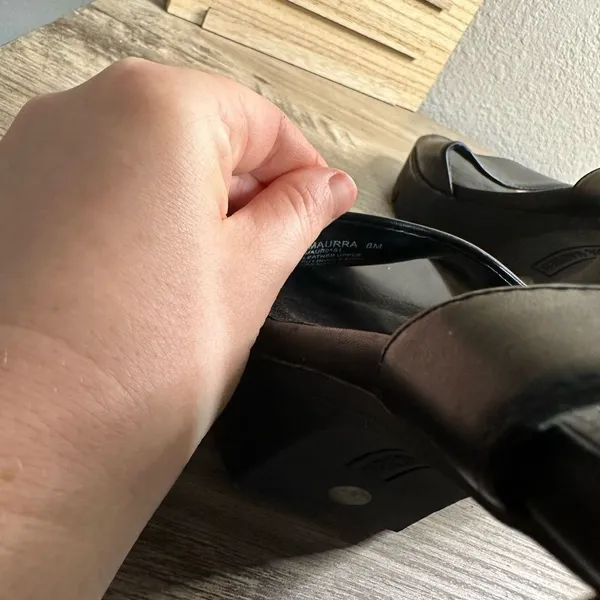 Steve Madden Women’s 8 Maurra Black Leather Heeled Platform Sandals Goth Chunky - Image 2