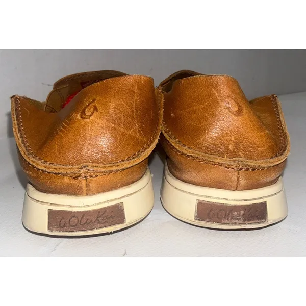 Olukai Leather Pehuea Slip On Sneaker Gorpcore Boho Convertible Shoes Brown Sz 8 - Image 10
