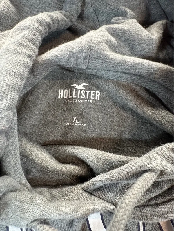Hollister New Castle Coastal Sailing Cropped Hoodie Women’s XL Gray - Image 5