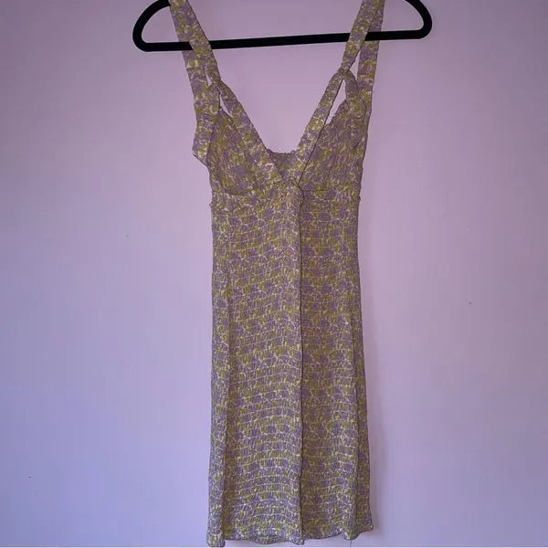 Free People XS Juniper Smocked Bodycon Slip Ditsy Floral Boho Swiftie - Image 7
