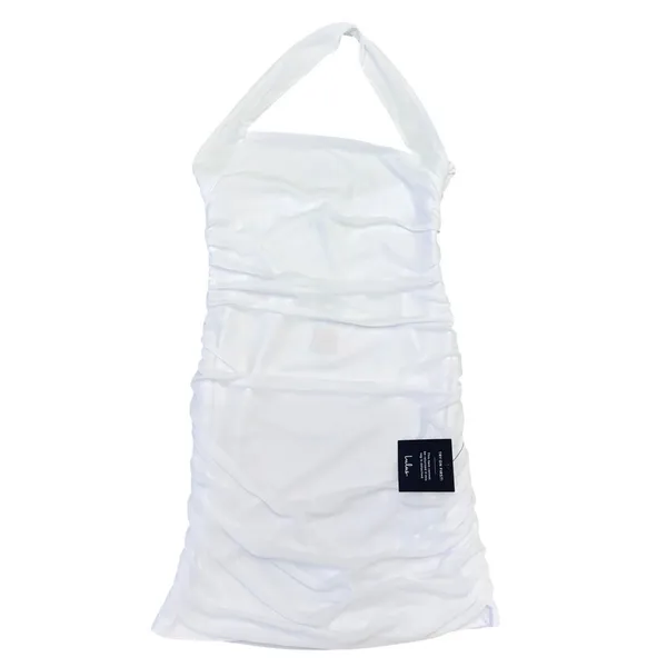 Lulus Attractive Radiance White Mesh Ruched Halter Mini Dress size L - Image 3