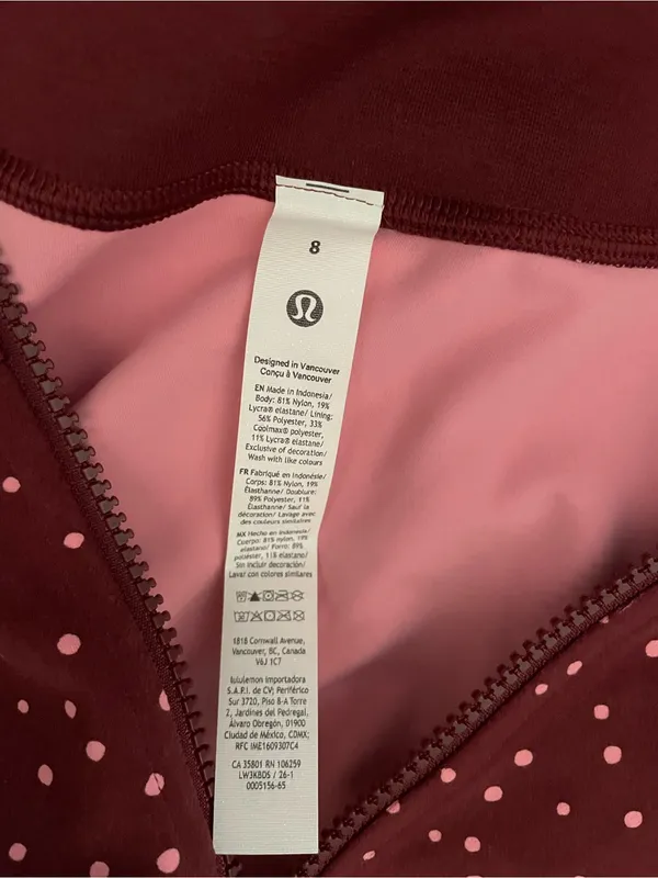 Lululemon NWT Define Cropped Nulu Fill Zip Jacket Heart Scatter Dot Print Size 8 - Image 6