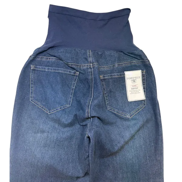 Indigo Blue Secret Fit Belly‎ Maternity Bootcut Jeans Dark Wash Large Long 97173 - Image 12