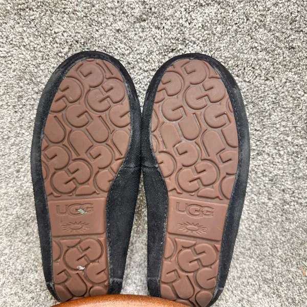 UGG Black Suede Moccasins with Plush Lining - Image 5