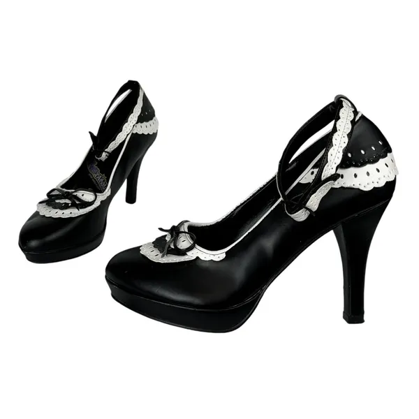 Funtasma Womens Mary Jane Heels Sz 8 Flapper Maid Halloween Dressy - Image 4