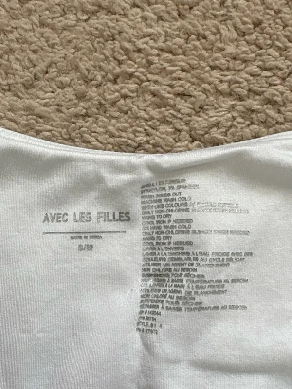 Avec Les Filles White Scoop Tank Top - Image 4