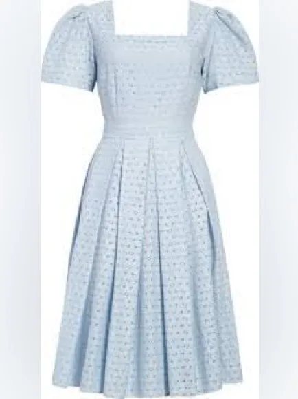 Rachel Parcell Powder Blue Eyelet Square-Neck Midi Dress - Image 2