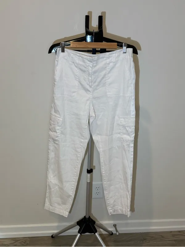 Chico’s White Linen Blend Cargo Utility Pants Size 0.5 / Approx. US 6 - Image 2