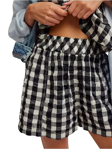 Free People Get Free Seersucker Cotton Pull-On Shorts XL - Image 2
