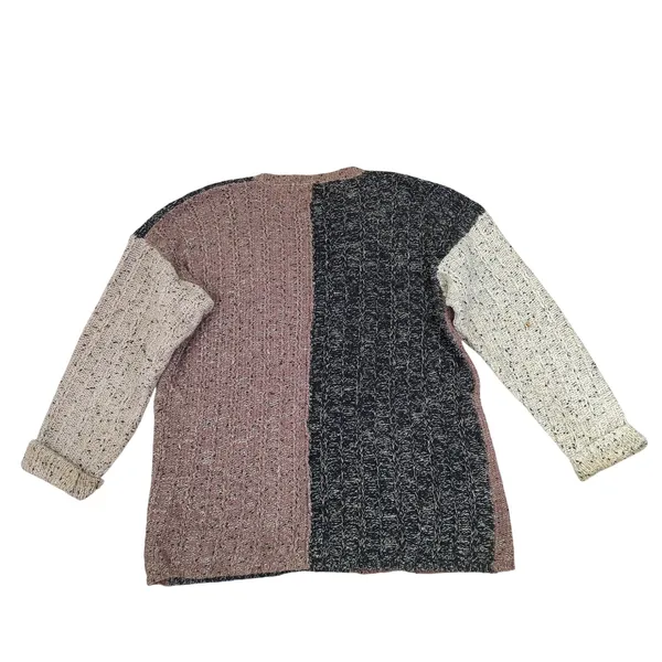Vintage 1995 Debra Lubell Color Block‎ Knit Sweater Pockets 90s Women's Medium - Image 2