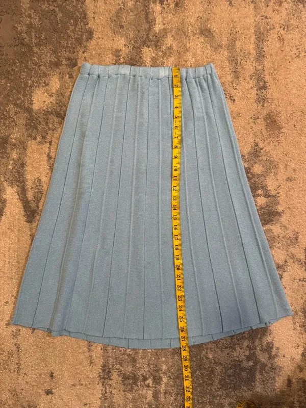 Philippe Marques Light Blue Pleated Midi Skirt - Women - Image 6