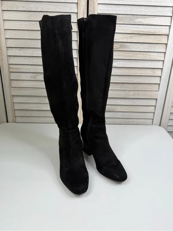A2 by Aerosoles Black "Condominium" Faux Suede/Nylon Knee High Riding Boot-8.5 - Image 3