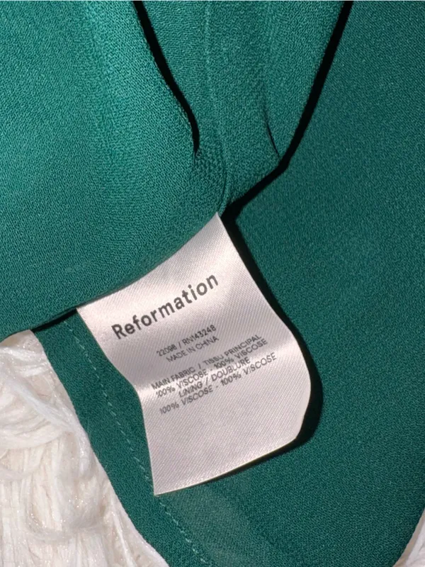 NEW Reformation Juliette emerald green midi Dress sz 10 - Image 14