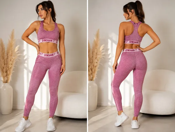 gymshark flex set in heathered maroon 🎀 size small - Image 2