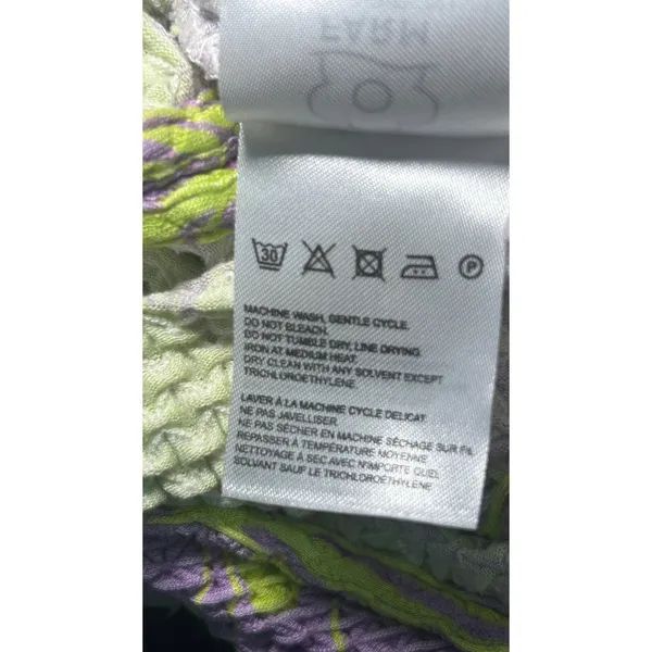 Farm Rio Anthropologie Maxi‎ Dress Tropical Smocked S Purple Lime Green Floral - Image 6