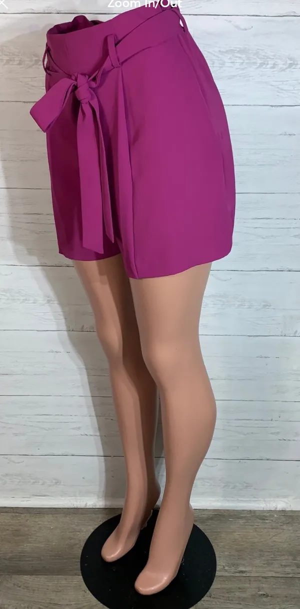 Uniqlo pink/purple belted shorts womens size XS - Image 3