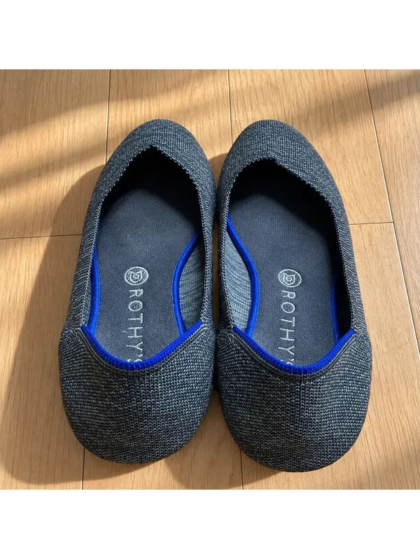 Rothy's Gray Blue Knit Ballet Flats Washable Shoes Size 9.5 - Image 2