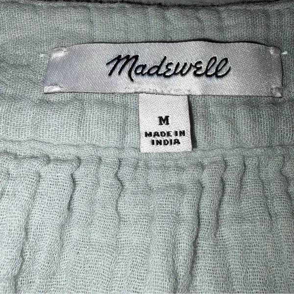 Madewell Glassware Blue Lightspun Butterfly Square Neck Cotton Gauze Mini Dress - Image 8