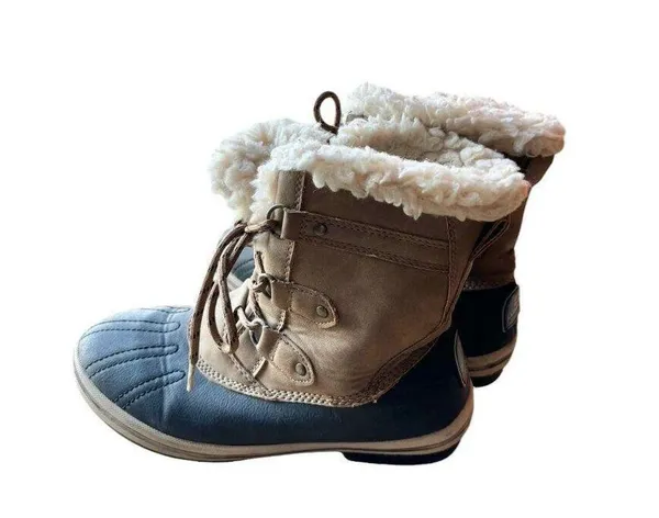 PAWZ Womens Winter Snow Boots Lace-Up Insulated Size 10 Tan & Black - Image 8