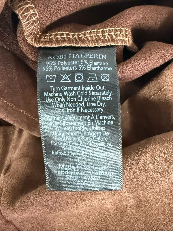 Kobi Halperin Brown Faux Suede Pull On Pants Size Medium - Image 6