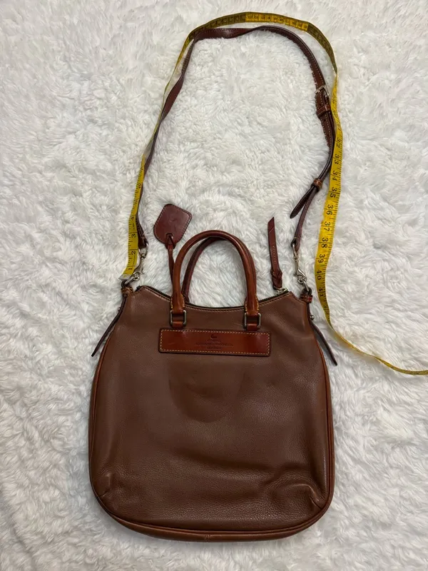 Dooney & Bourke Florentine Vacchetta Leather Crossbody Satchel in Caramel Brown - Image 13