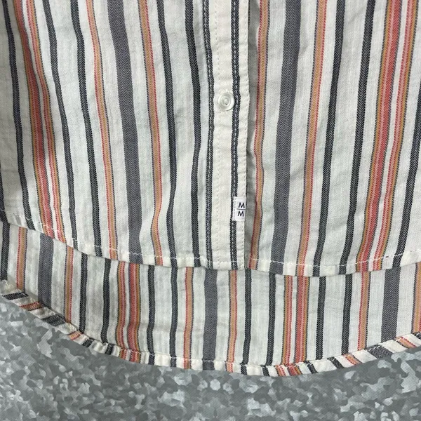 Melrose & Market Women's White Striped Button Up Top - Size Small - Long Sleeves - Image 3