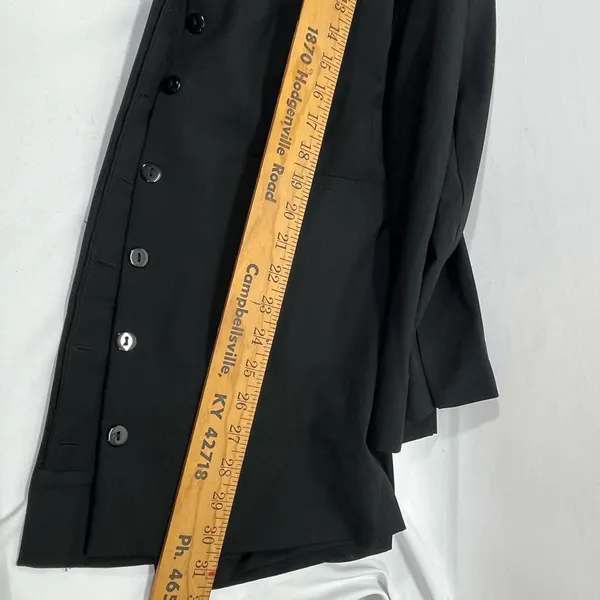 Zara‎ Longer Style Blazer Coat Women M Black W/Pockets Trendy Lightweight Button - Image 10