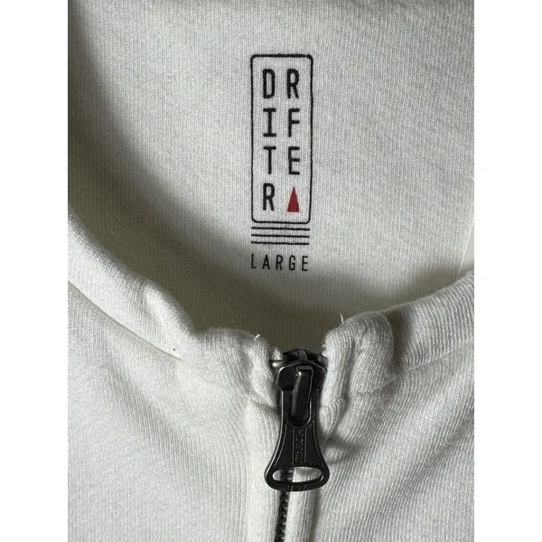 Drifter Jacket Size Women’s‎ L White Full Zip With Fishnet Sleeves EUC #G3-5 - Image 6