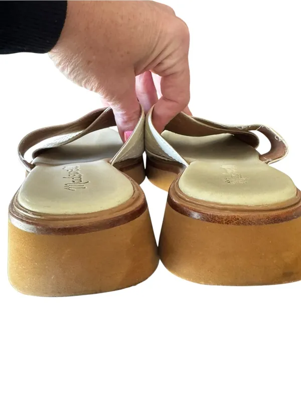 Madewell - Cream Leather Crisscross Slide Sandals Sz 6.5 - Image 10