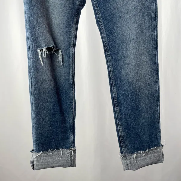 Free People Cuffed Slim‎ Boyfriend Jean in Mid Blue Size 26 - Image 3