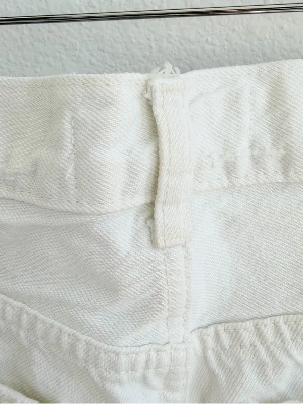 Zara The Bliss Straight Jeans Size 2 Color White Distressed Y2k - Image 10