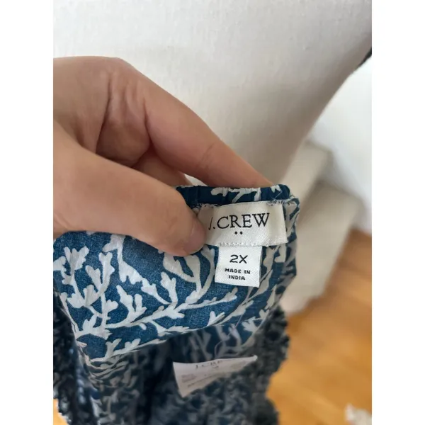 NWT J.Crew Factory Teal Blue & White Floral Print Square Neck Tank - Image 5