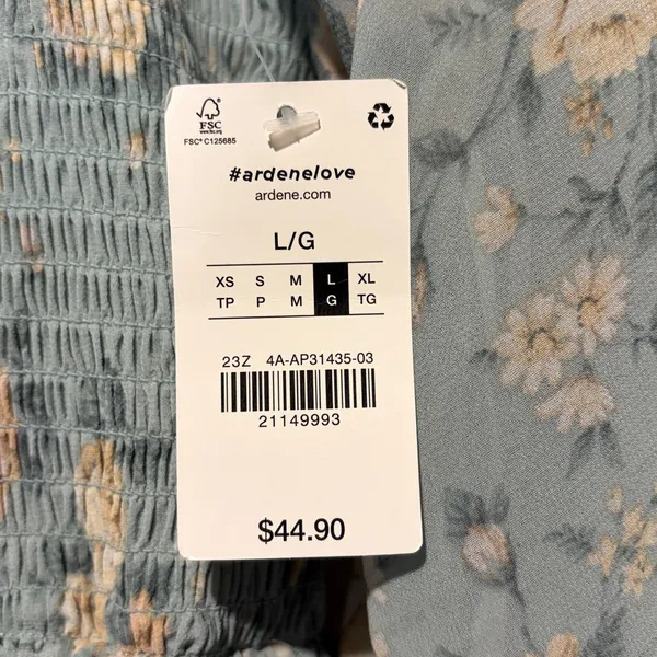 Ardene NWT Floral Ruffle Smocked On Off Shoulder Tiered Dress Size L Whimsical - Image 4