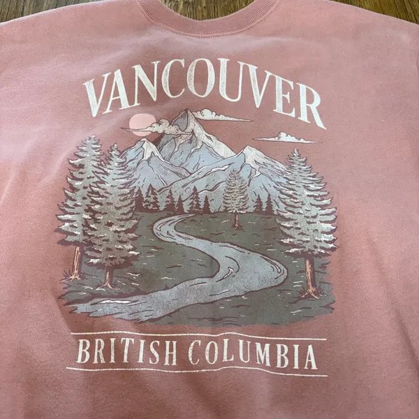 Hollister Vancouver British Columbia Graphic Sweatshirt Mauve Pink Womens Medium - Image 3