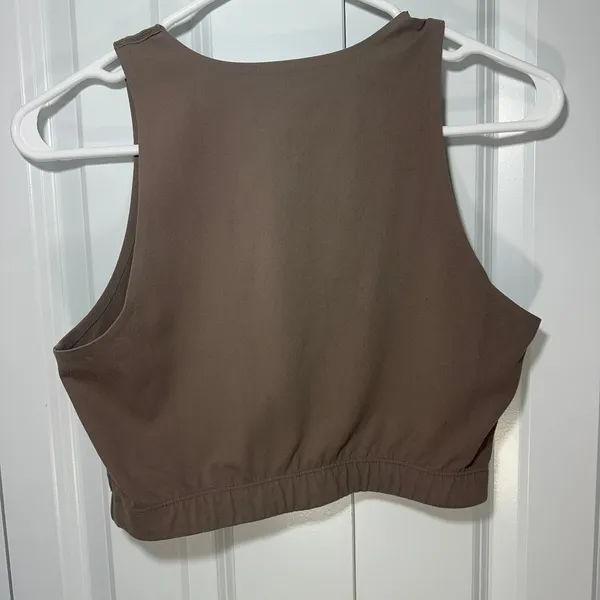 REI Co-op Tank Top Womens Medium Brown High Neck Crop Activewear Smoothing Yoga - Image 4