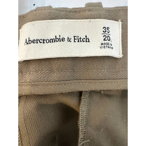 Abercrombie & Fitch Harper Tailored Ultra Wide Leg Cargo Pants‎ Size 35 Long Tan - Image 6