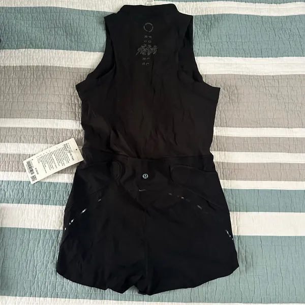 Lululemon Nulux Zip-Up Track Bodysuit 3" 8 Running Black NWT - Image 4