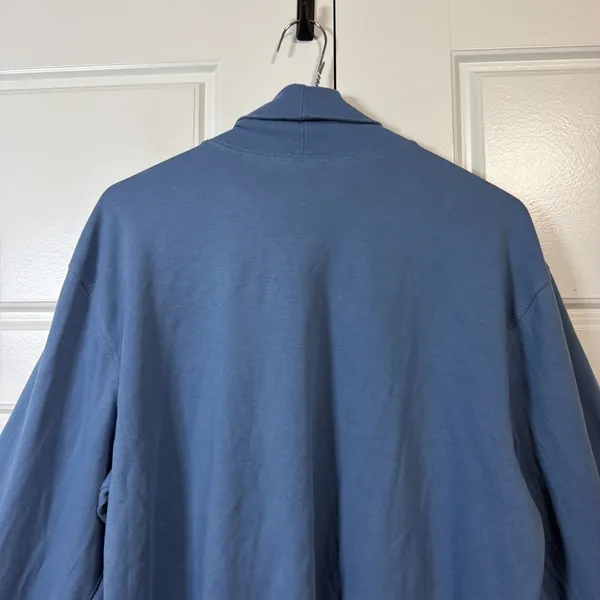 L.L.Bean Turtleneck Top Women Large Blue 100% Cotton Long Sleeve 187357 - Image 8