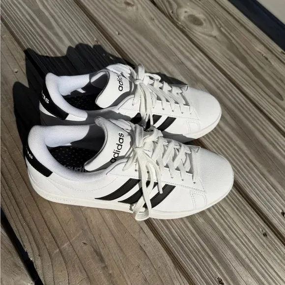 Adidas Classic White and Black Sneakers - Image 2