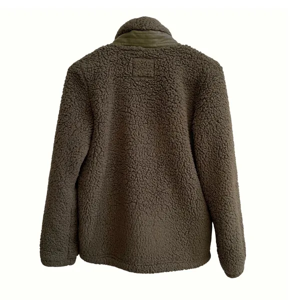 Abercrombie‎ Fitch Soft AF Sherpa Fleece Jacket Olive Green Full Zip Women's XS - Image 3