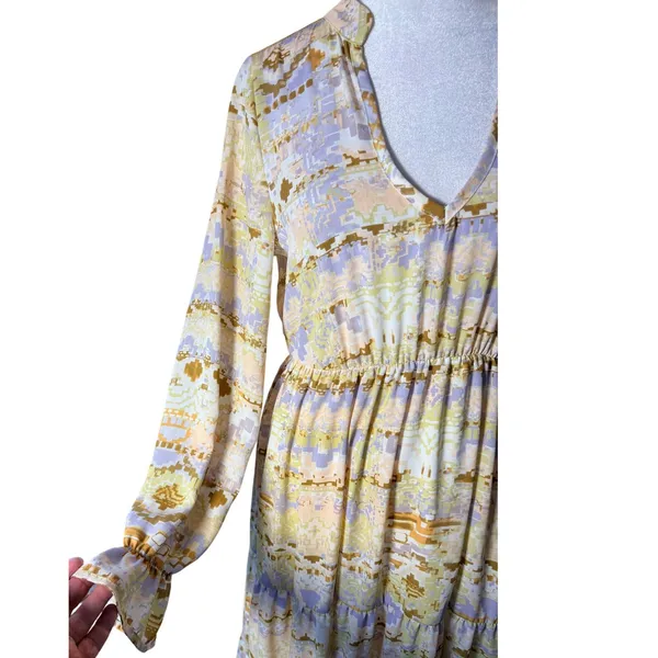 Shyanne Maxi Dress‎ Womens XS Multicolor Excellent Southwestern Tiered V-Neck - Image 8