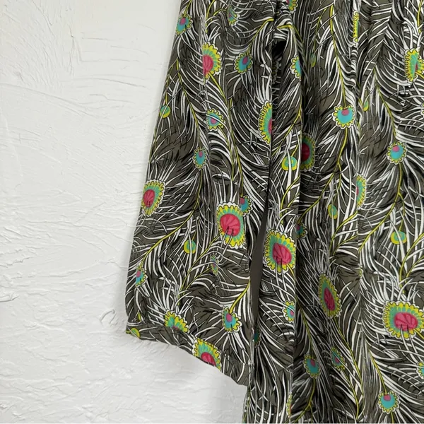 Liberty of London X Target Green Peplum 3/4 Sleeve Blouse Womens S Preppy Fall - Image 6