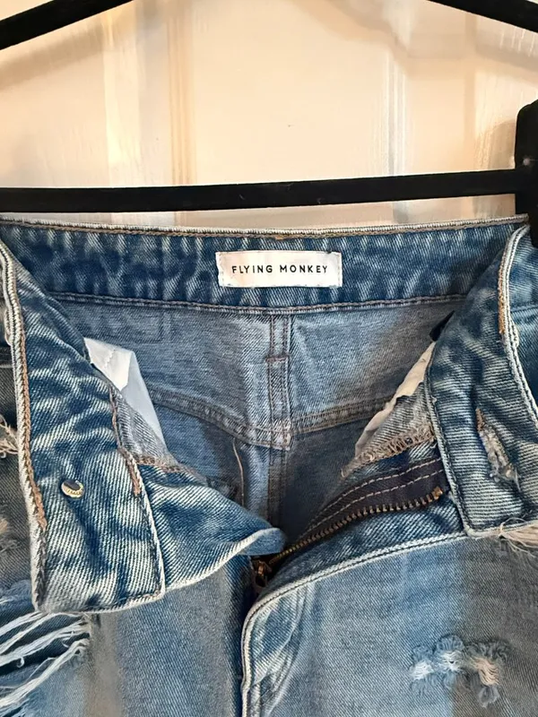 Flying Monkey 29 High Rise Straight Distressed Jean Denim - Image 7