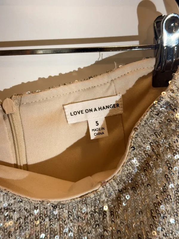 Love on a Hanger NWOT Silver Champagne Sequin Fringe Mini Skirt Sparkly Party Cocktail Size Small - Image 5