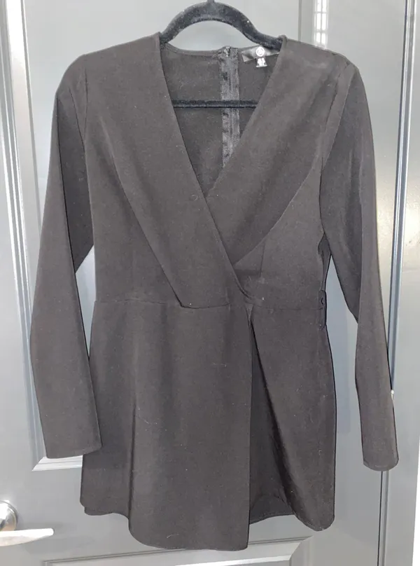 Missguided Black Long Sleeve Romper - Image 2