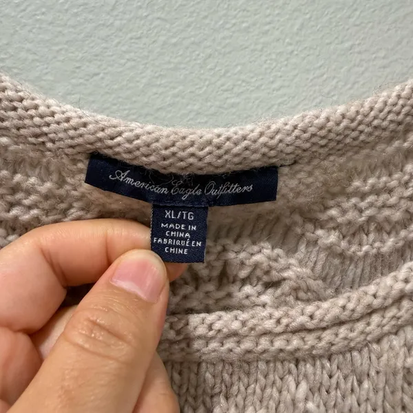 American Eagle Outfitters Cream Knit Sweater - Image 6